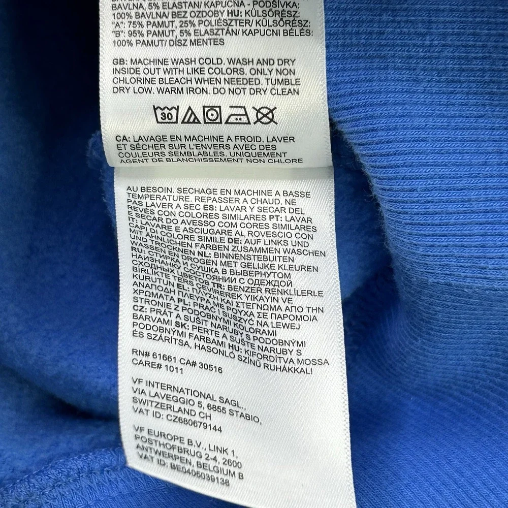The North Face Hoodie Sweatshirt Mens Medium Pullover Graphic Print Logo Blue
